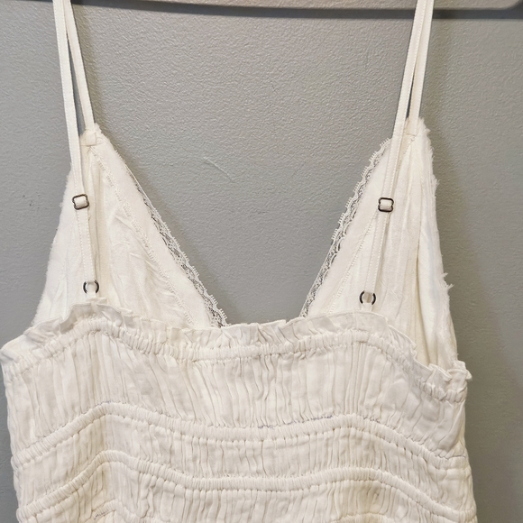 Free People FP One Delia White asymmetrical raw hem Mini Dress large L - Picture 4 of 8